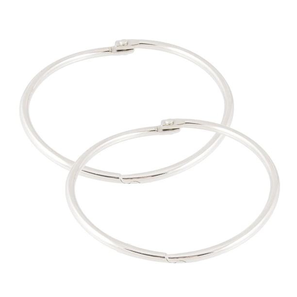 2 Pcs 3.5" Dia Metal Scrapbooking Staple Book Binder Loose Leaf Rings Keychain