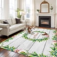 thumbnail image 3 of Spring Botanical Area Rug 5x7 Washable Rug Non Slip Garden Birds Floral Leaves Gray Woodn Large Area Rug Soft Stainresistant Indoor Floor Carpet for Living Room Bedroom Home Office Dining Room, 3 of 8
