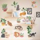 thumbnail image 3 of Un conjunto de pegatinas de pared de gatos pegatinas de pared de plantas en maceta decoración de pared para sala de estar bebé guardería habitación de los niños JAMW Sencillez, 3 of 5