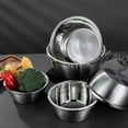 thumbnail image 4 of Cuenco de acero inoxidable 304 para verduras, cuencos para mezclar huevos, colador de arroz, cesta de drenaje, cuenco para sopa, colador, utensilios de cocina y almacenamiento, 4 of 5