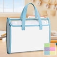 thumbnail image 1 of Weloille 13 Pocket Portable Expanding File Folder 1 Piece, Tear Resistant Color Coded Label Handle, Large Capacity Document Organizer, for Invoice Receipt Paper File Storage Office Business Use, 1 of 6