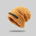 thumbnail image 2 of WREESH Women's Fall Winter Knitted Beret Thickened Warm Hat, Versatile Knitted Hat Show Face Small Artist Hat Yellow, 2 of 4