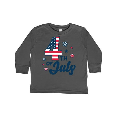 

Inktastic 4th of July with Striped Stars Gift Toddler Boy or Toddler Girl Long Sleeve T-Shirt