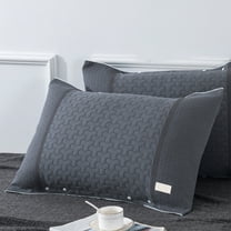 SPOORYYO Cotton Pillow Cover 70x50cm - Non-Slip Button Closure Pillowcase, Breathable & Wrinkle-Free for All Pillows (Dark/Light Blue, Gray)