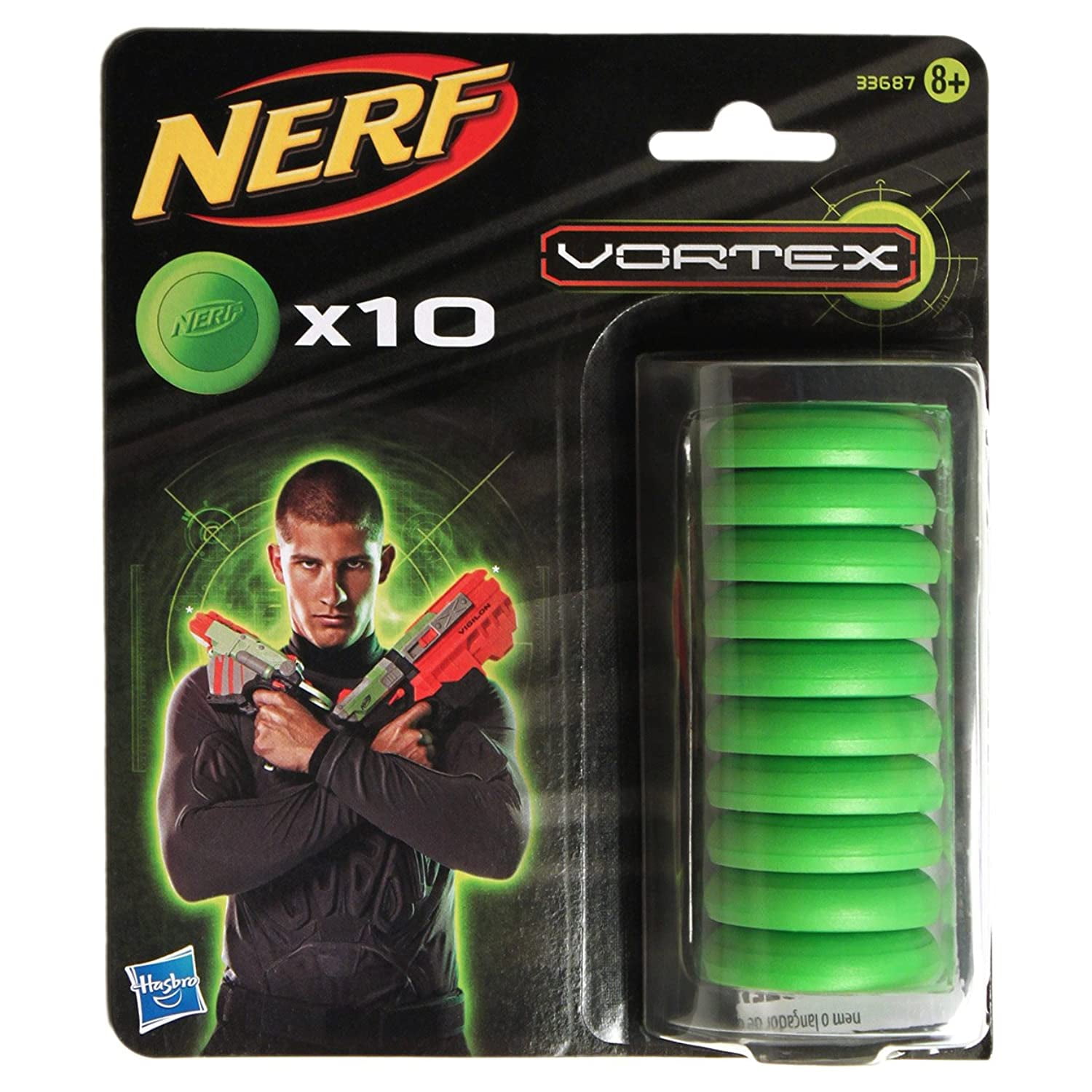 Nerf Vortex Refills 10 discs Green