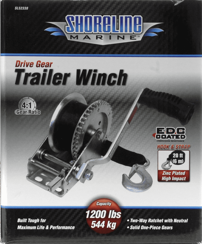 SS-SMS-4012042 4012042 Shoreline Marine Trailer Winch 1200Lb with Strap StealStreet Home 