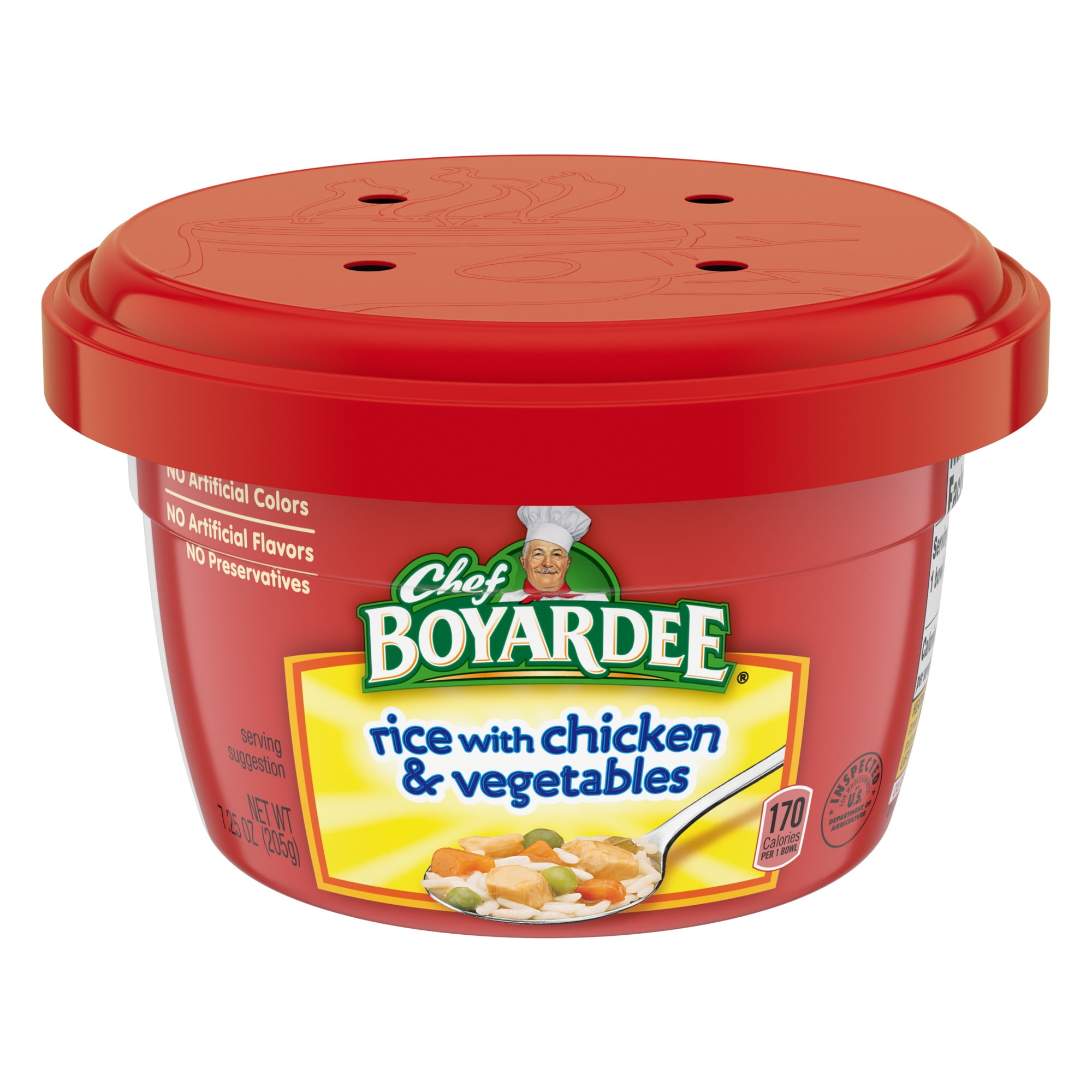Chef Boyardee Rice with Chicken & Vegetables, Microwavable Meal, 7.25 oz. Bowl
