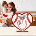 thumbnail image 4 of Father's Day Baseball Decorations, Baseball Wood Sign Table Desk Decor ornament Gifts for Dad from Son Daughter Heart Shaped Father's Day Surprise Gift1/2/3/4/6PCS, 4 of 8