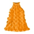 thumbnail image 3 of Kid Girl Dresses Sleeveless Tiered Swing A-Line Casual Orange Dress For Girls Birthday Girl Dress Party Dress, 3 of 9