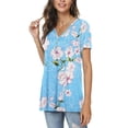 thumbnail image 2 of Anygrew Womens Summer Short Sleeve Tunic Tops Loose Fit Casual Blouses, 2 of 7