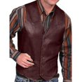 thumbnail image 3 of Gilet en Faux Cuir Cowboy Mode Automne pour Hommes, 3 of 3