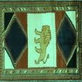 thumbnail image 1 of Ahgly Company Machine Washable Indoor Square Animal Turquoise Blue Traditional Area Rugs, 8' Square, 1 of 4