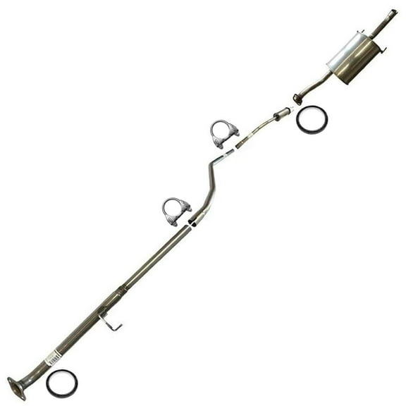Stainless Steel Resonator, Intermediate Pipe, Muffler Exhaust System Kit 2001-2005 Fits Honda Civic 1.7L LX