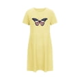 thumbnail image 5 of Tnhcen Cute Underwear Oversized Short Nightgown Printed Round Neck and Short Sleeves Dress Pajamas for Elaine Nightgowns for Women Nightwear Plus Size Plus Size Sleepwear Yellow, 5 of 6