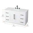 thumbnail image 2 of Elegant Kitchen and Bath 54 inch Single Bathroom Vanity in White, 2 of 7