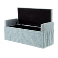 thumbnail image 4 of Rustic Manor Maurice Printed Linen Storage Bench, Indes Blue Ground, 4 of 9
