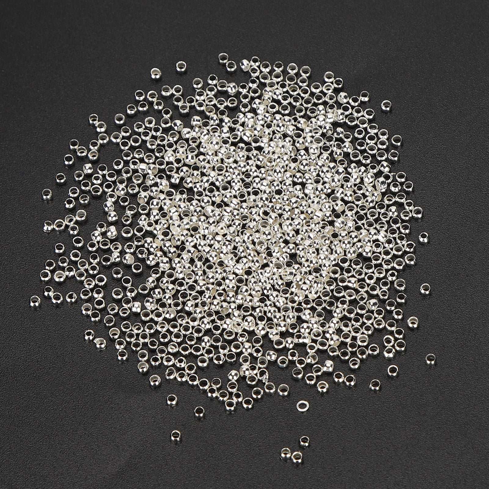 500Pcs Metal Open Bead Tips Knot Covers Round Crimp Beads for Jewelry Making  Fold Over Bead Covers for DIY Bracelets Necklaces [Platinum Plating] 