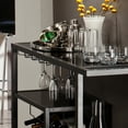 thumbnail image 3 of Holly & Martin Zephs indoor Bar Cart - Gunmetal Gray with Black Glass 40 x 37.5, 3 of 12