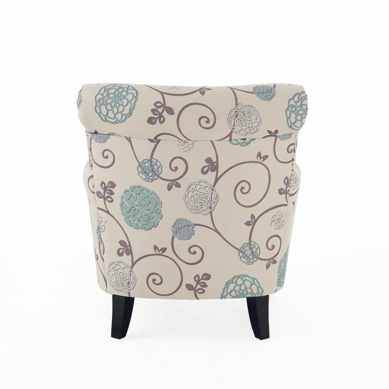 Desert Fields Hannah Fabric Club Chair Blue and Beige Walmart