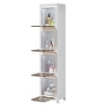 thumbnail image 2 of 4-Tier Stackable Storage Cabinet Set with Clear Doors and Wheels, 65.3 in. Foldable Bathroom Organizer Tower, White, 2 of 5