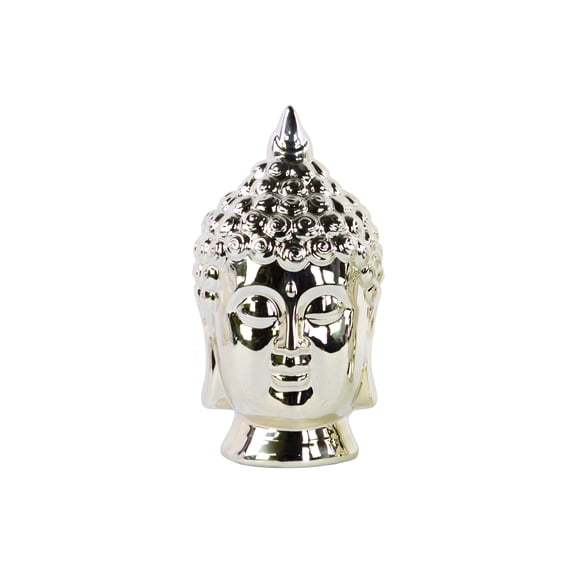 Urban Trends Collection: Ceramic Buddha Head Polished Chrome Finish