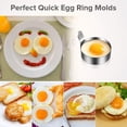 thumbnail image 4 of Egg Ring, 304 Stainless Steel Egg Mold with Heat Resistant Mitts Potholder Cooking Rings Egg Pancake Shaper Non Stick Fried Egg Rings For Egg McMuffins Omelet Biscuits, Egg Cooker Rings 4 Pack(7.5cm), 4 of 8