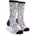 thumbnail image 1 of Chaussettes Folles en Coton pour Femmes - Motif Notes de Musique Classiques Chaussettes Noir et Blanc, 1 of 5