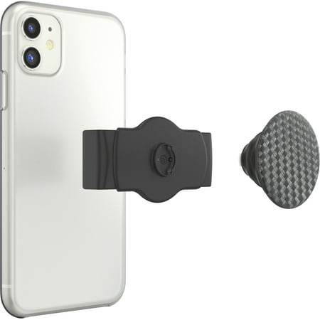 PopSockets - PopGrip Slide Stretch Cell Phone Grip and Stand for Most Cell Phone Cases - Carbonite Weave