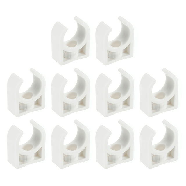 Unique Bargains PVC Pinces Clips, 50 Pack Adapté pour 16mm (5/8 ') Support de Cintre de Tuyau, Blanc