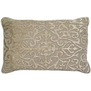 Marakash Velvet Applique Embroidered on Natural Linen Pillow Cover