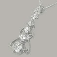 thumbnail image 4 of LBG 18k White Gold Synthetic Cubic Zirconia Womens Bohemian Pendant & Chain - Chain length 18, 4 of 5