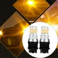 thumbnail image 3 of Juego de 2 bombillas LED intermitentes para luces de freno y de marcha atrás de coche Amarillo 3157, 3 of 9