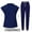 Navy, variant on MELDVDIB Scrubs for Women Set Casual Solid Color Sleeveless Loose V-neck Top & Drawstring Elastic Tapered Leg Pants Pullover Tops with Pocket