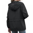 thumbnail image 3 of POINTERTECK Wuffmeow Women Hooded Jacket Two Side Wear Drawstring Cartoon Print Outwear Female Loose Coat Windbreaker, 3 of 7