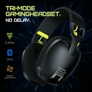 Onikuma B2 Gaming Headset 2.4GHz USB Wired Gaming Headphones with Mic, Ergonomic Design 5.3 Bluetooth Headphones for PS5, PS4, Switch,PC