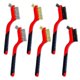 thumbnail image 1 of Set Of 6 Wire Brushes - Nylon/brass/stainless Steel Bristles With Curved Handles, 7, 1 of 3