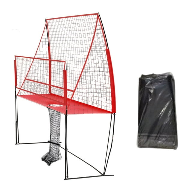 koolsoo Filet de Pratique de Volleyball Ajustable pour Sports de Plein Air Jeux de Jardin Rouge