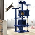 thumbnail image 6 of Alden Design 54''H Multilevel Cat Tree Condo 3 Scratching Posts  for  Medium Cats Indoor, Navy Blue, 6 of 9