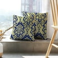 thumbnail image 6 of LALILO Throw Pillow Covers Golden Damask Royal Blue Damask Modern Cushion Cover 18" x 18", 2 Pack, 6 of 6