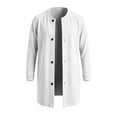 thumbnail image 7 of Fanshiluo Men's Mid‑Length Single Breasted Button Blend Coat, Long Sleeve Casual Outerwear,Size S-3XL, 7 of 7