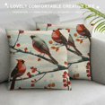 thumbnail image 3 of Nawypu  Winter Vibes Cardinal Red Birds Decorative Throw Pillow Cover 20x20, Berry Wreath Pine Cones Kerosene Lamp Striped Home Decoration Sign, Snow Farmhouse Cushion Case for Sofa Couch Decors, 3 of 5