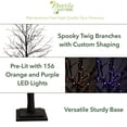 thumbnail image 3 of Nearly Natural 6ft. Pre-Lit Halloween Deluxe Black Twig Artificial Fall Tree with 156 Orange and Purple LED Lights, 3 of 16