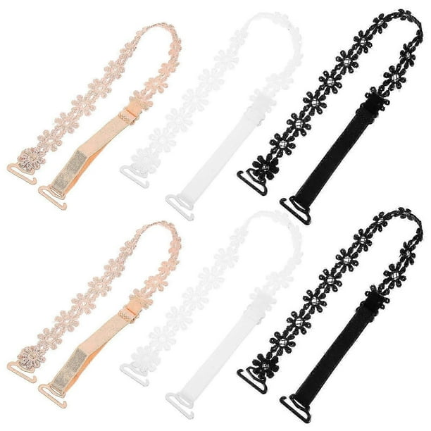 3 Pairs Replacement Bra Straps Lace Flower Bra Straps Adjustable Bra Shoulder Strap for Women