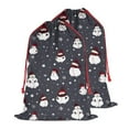 thumbnail image 2 of Christmas Bags Drawstring,Dark Christmas Snowman Pattern Large Xmas Christmas Gift Bags,Reusable for Xmas and New Year Party Favors and Supplies,27.6" X 19.7", 2 of 6