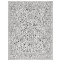 SAFAVIEH Courtyard Darin Botanical Indoor/Outdoor Area Rug, Grey/Black, 8' x 10'