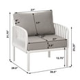 thumbnail image 3 of Orion Modern Outdoor Patio Club Chair with Cushions, White+Light Gray, 3 of 11