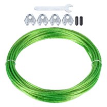 Uxcell PE Coated Steel Cable, 5/32"x49ft Plastic Clothesline Steel Core Metal Cable