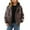 Coffee, variant on Olyvenn Womens Lapel Faux Hooded Moto Jacket Snap Closure Ribbed Hem Drop Shoulder Oversized Fit for Brunch Date City Shopping Black M