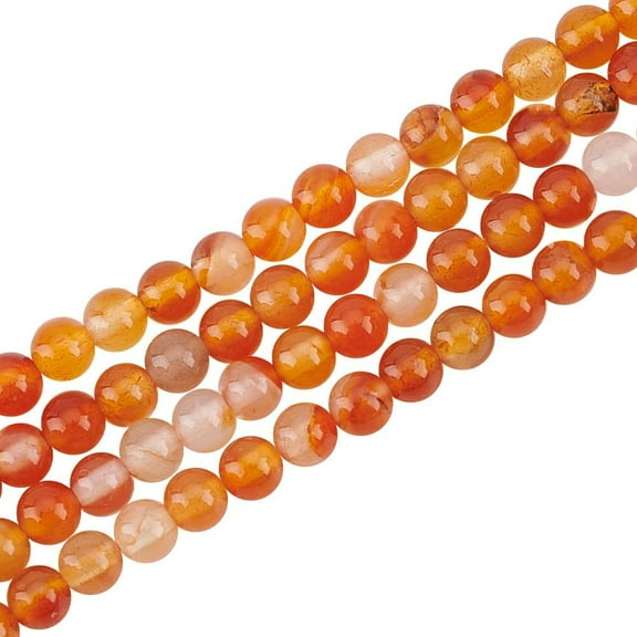 190pcs 4mm Orange Round Carnelian Stone Beads for Jewelry Making