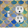 thumbnail image 1 of Metal Light Switch Plate Outlet Cover Mermaid Blue MER003, 1 of 13